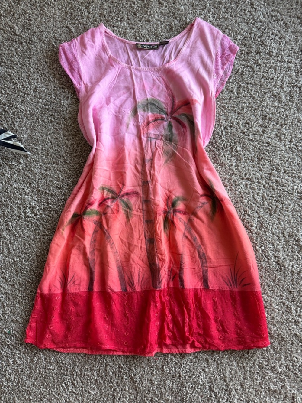 raya sun Pink Tie-Dye Casual Tee